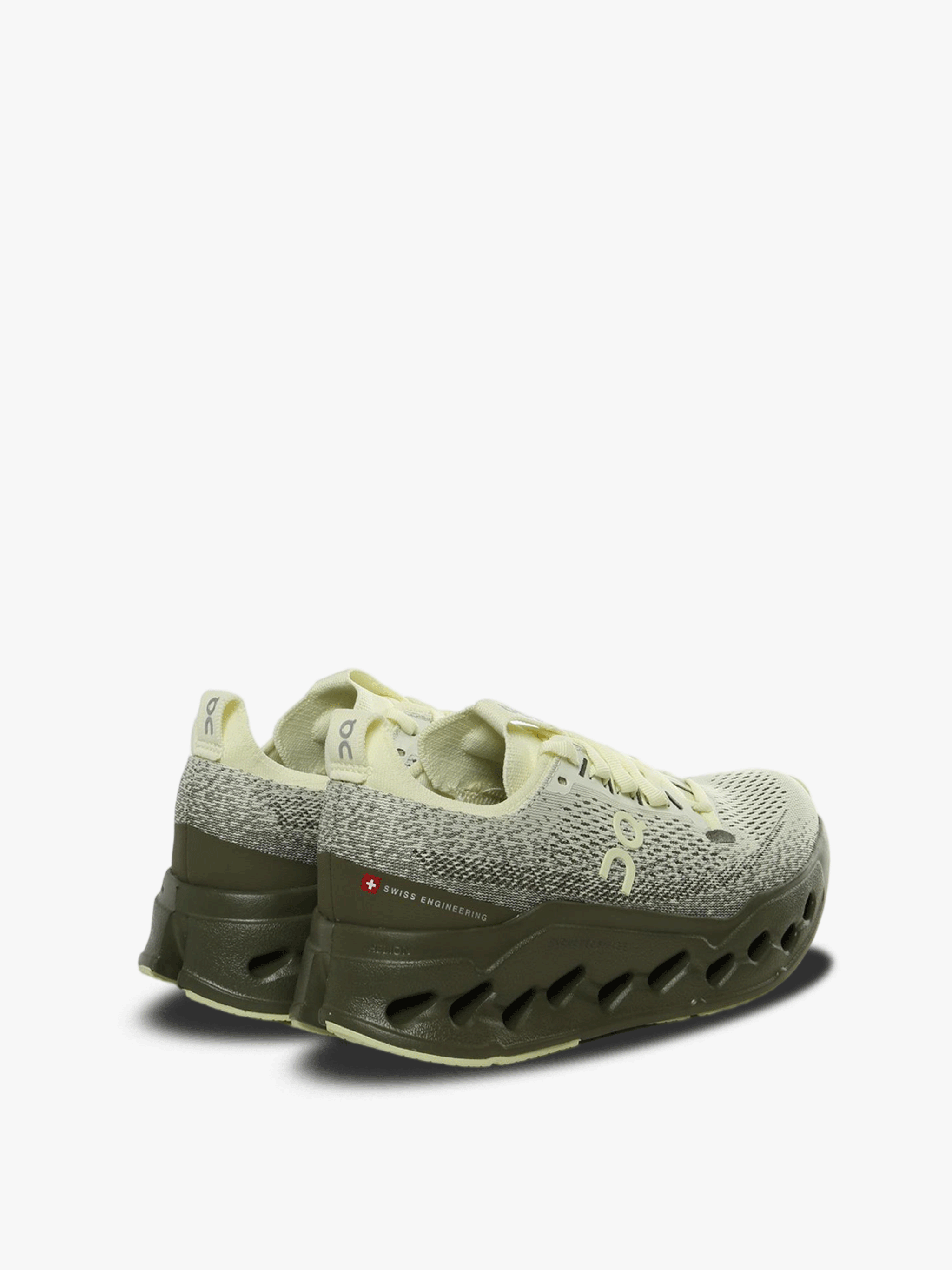 Green sneakers, back view