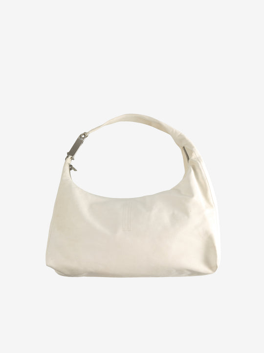 White bag, back view