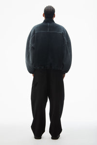 ALEXANDER WANG - Unisex Oversized Funnel Neck Half Zip Top