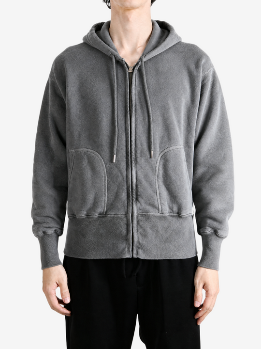 Grey hoodie, full body view