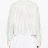 white shirts worn by a person, showing the shirts fit