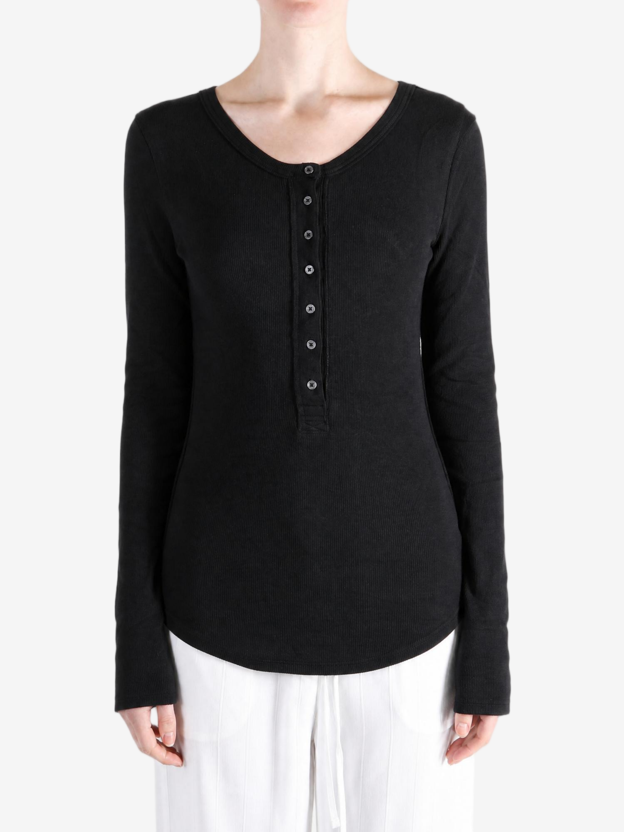 Black shirt, front view