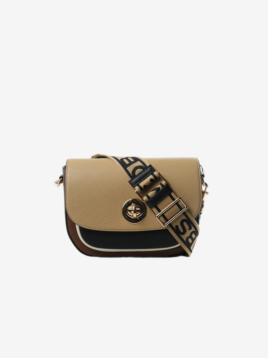 Tan bag, front view