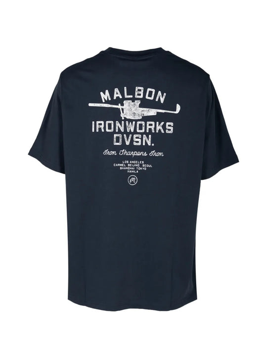 Navy t-shirt, back view