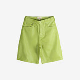 Green shorts, front view