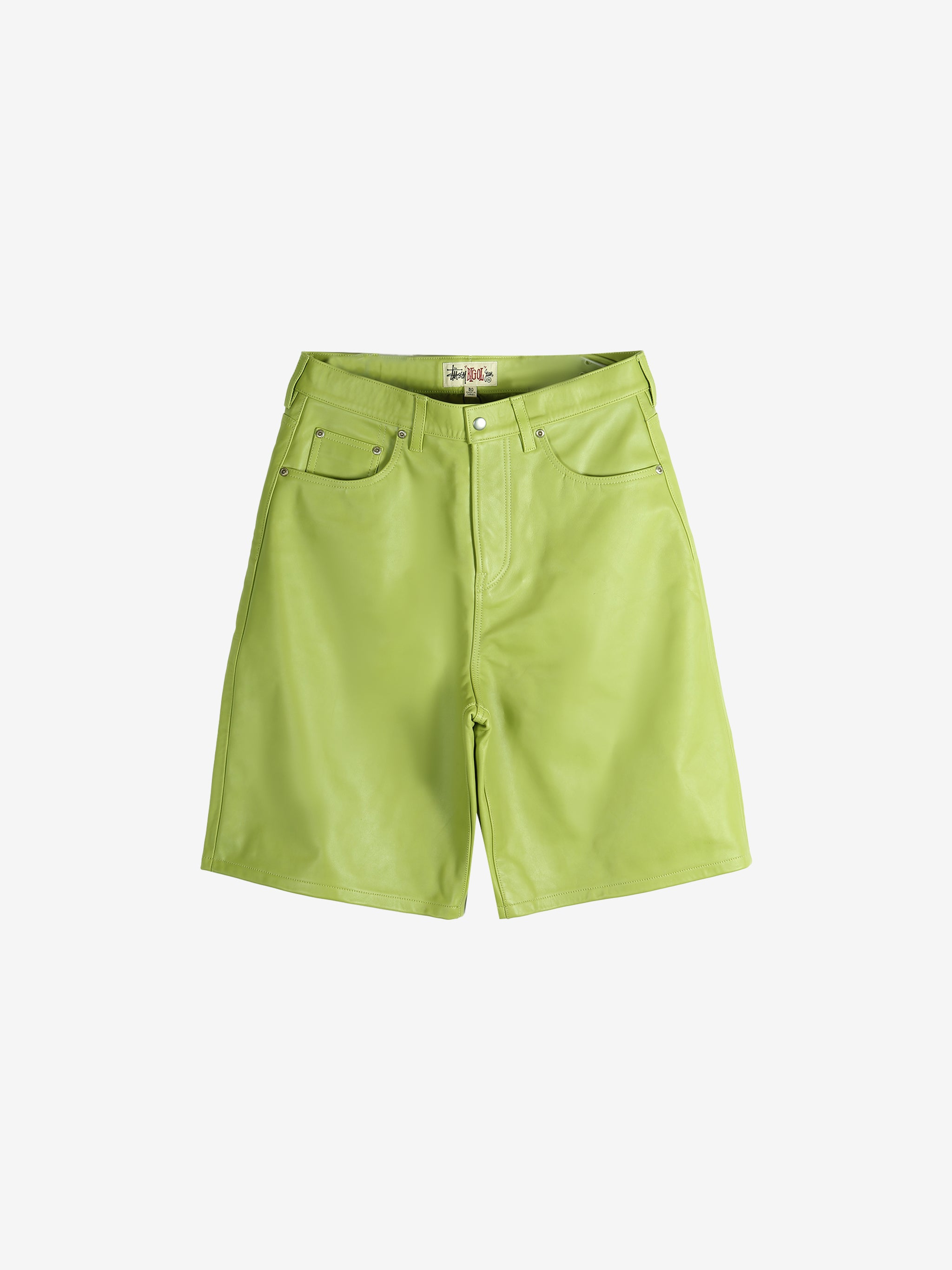 Green shorts, front view