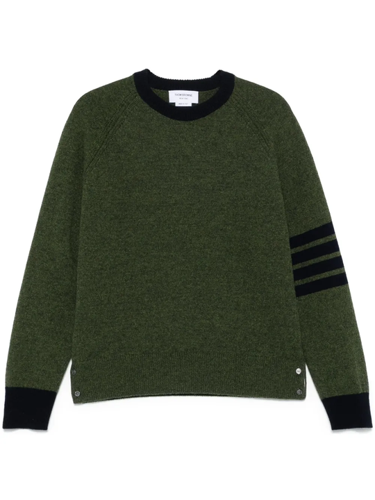 green knitwear, front view