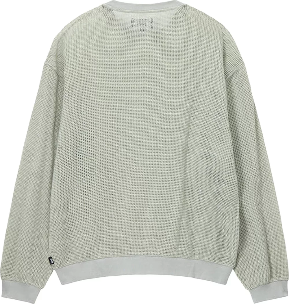 STUSSY - Men Cotton Mesh Long-Sleeve Crew Top