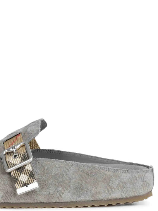 Grey sandals, side view