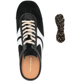 Black loafers-mules, up view