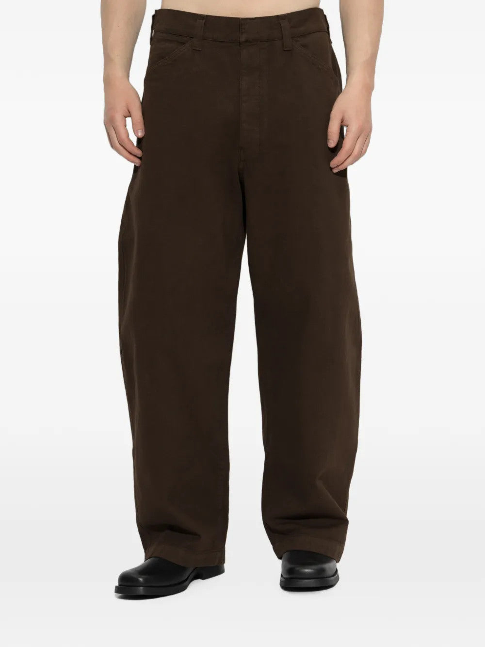 Brown pants, full body view