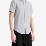 Blue shirt, full body view