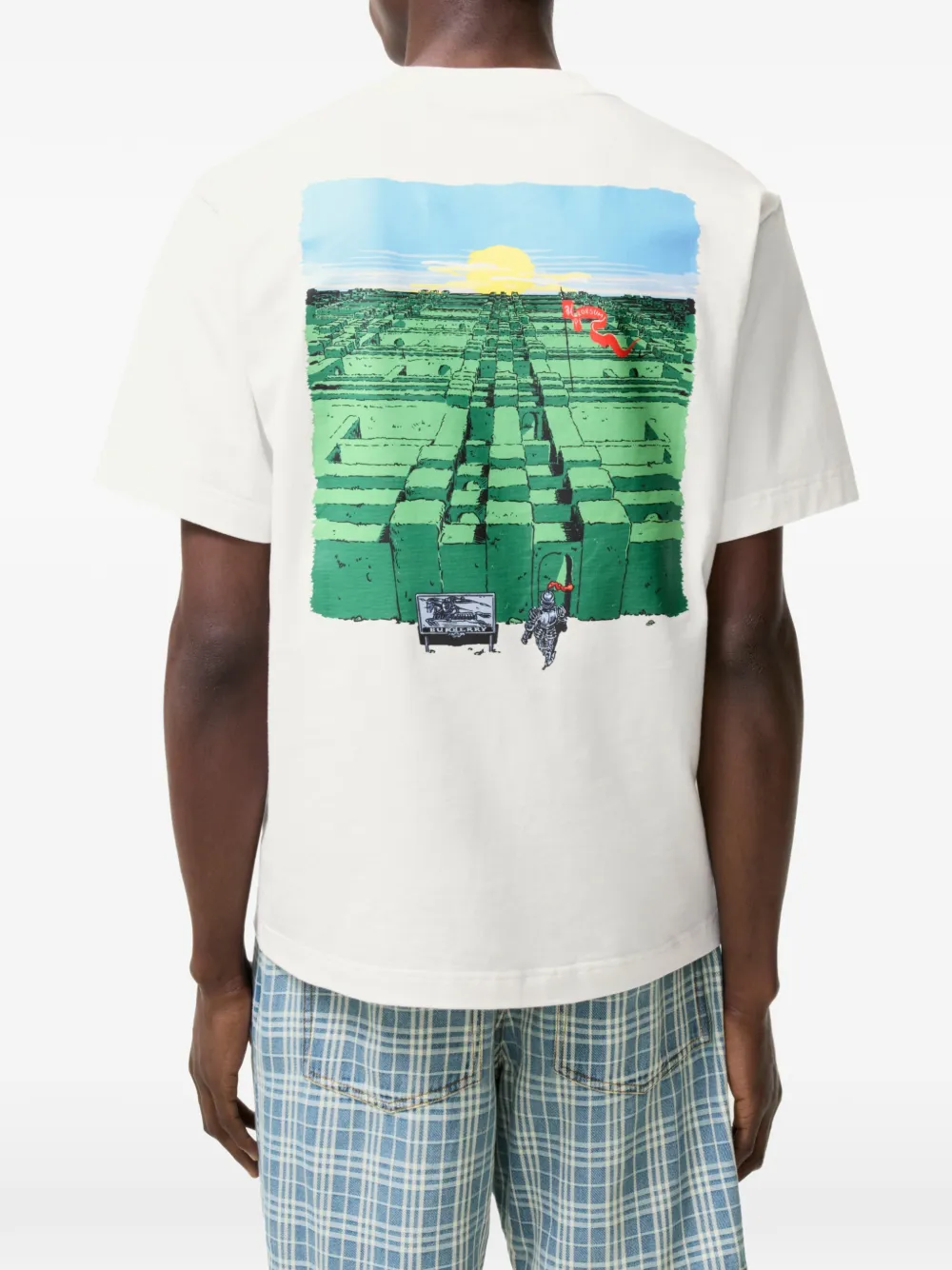 White t-shirt worn by a person, showing the white t-shirt's fit
