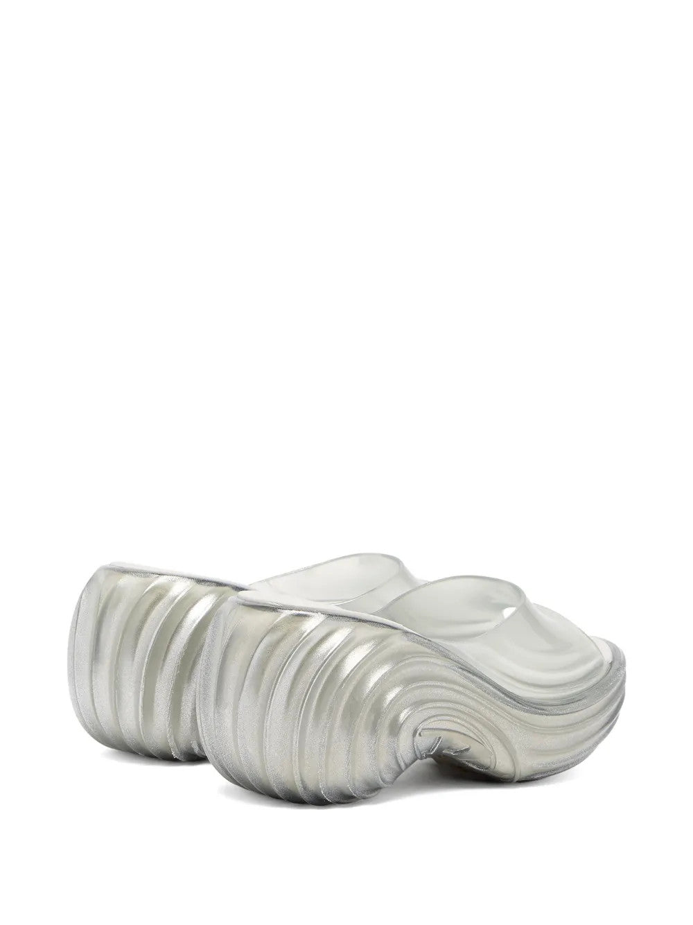 White sandals, front view