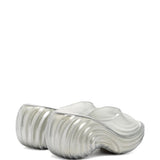 White sandals, front view
