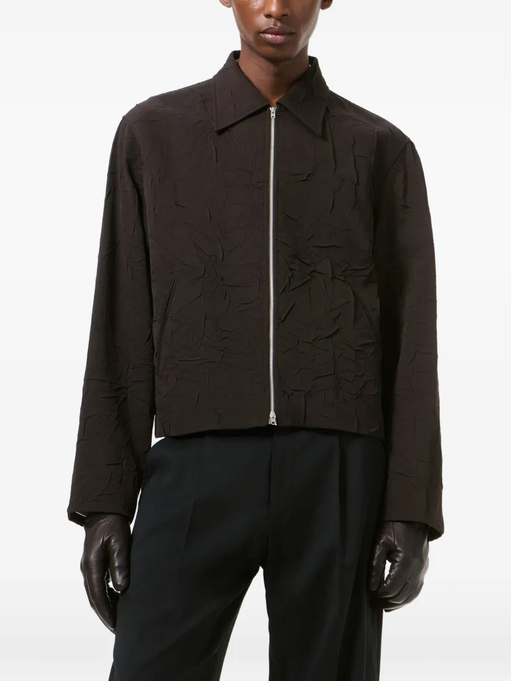 Brown jacket, full body view