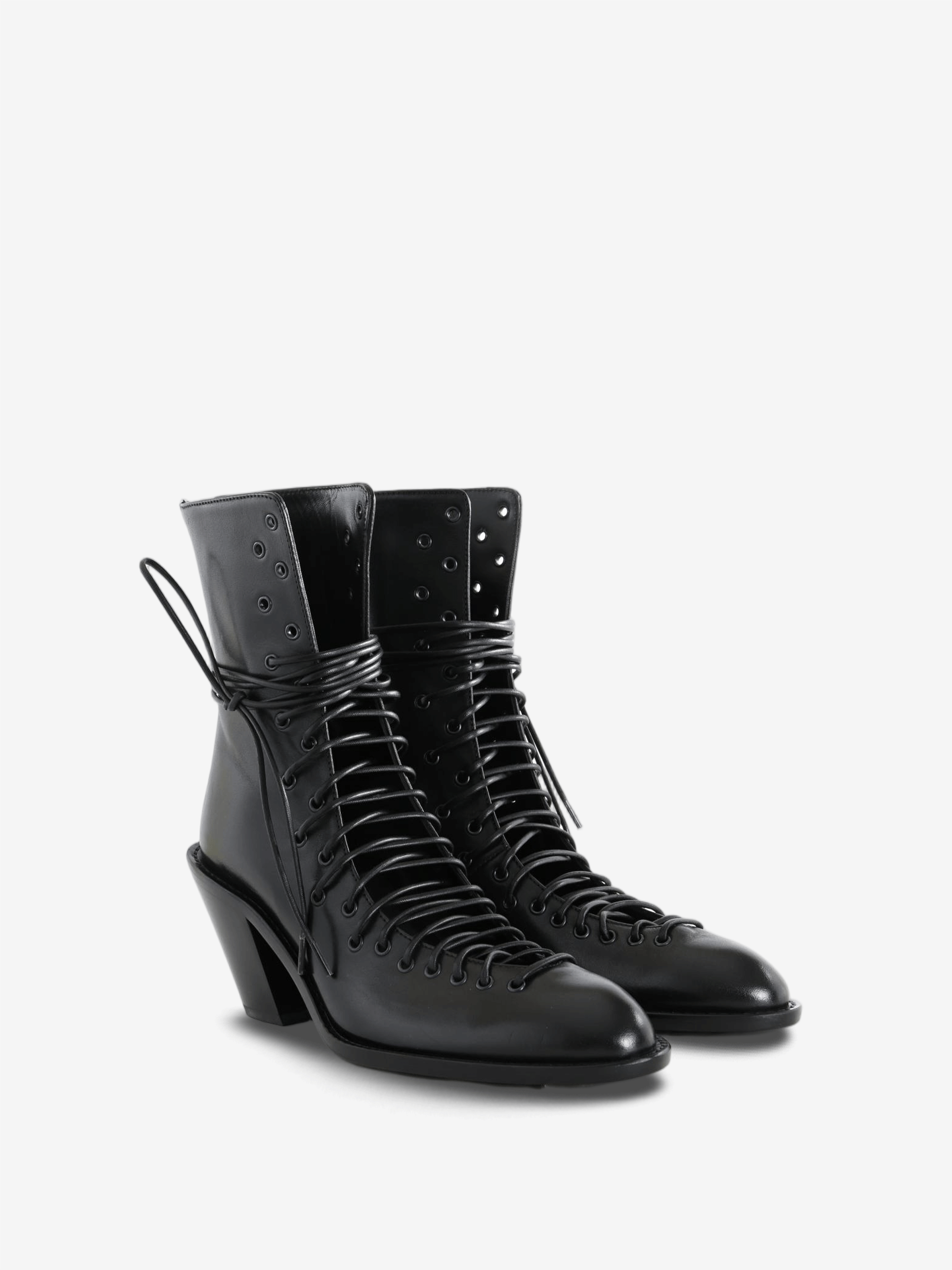 Black boots, front view