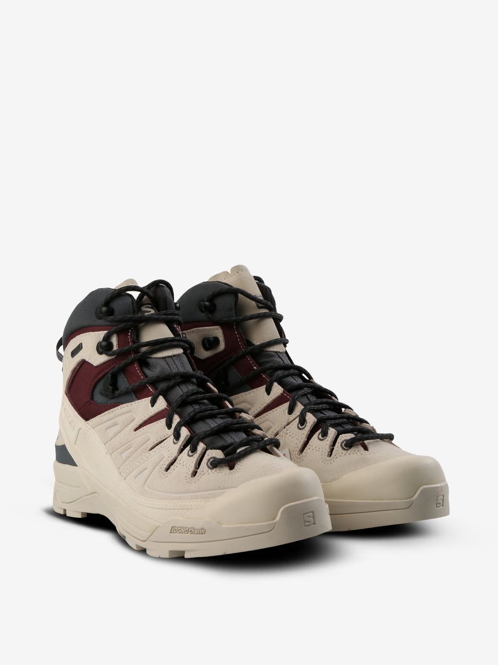 Tan sneakers, side view