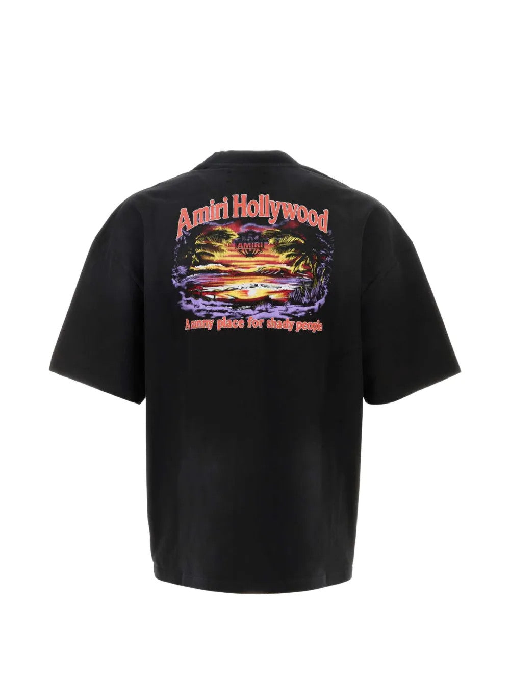 Black t-shirt, back view
