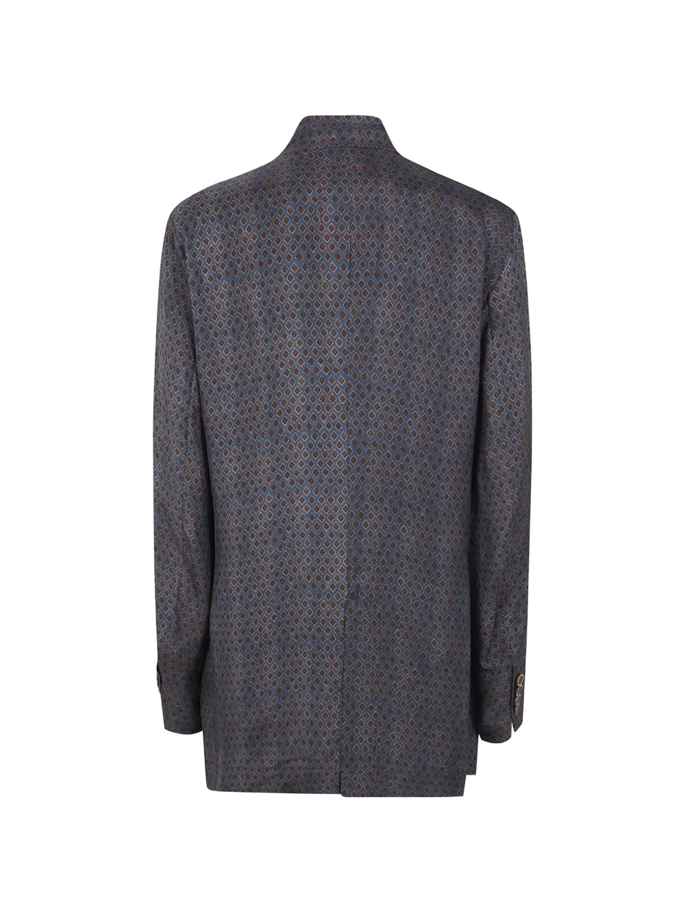 Blue and brown jackets-coats, back view