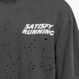 Close up of Grey t-shirt, showing texture of the 100% cotton fabric