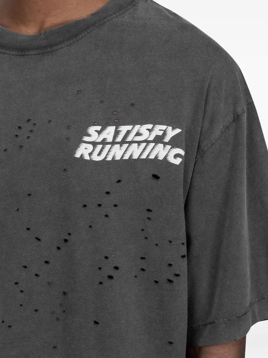 Close up of Grey t-shirt, showing texture of the 100% cotton fabric