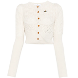 Yellow cardigan, front view