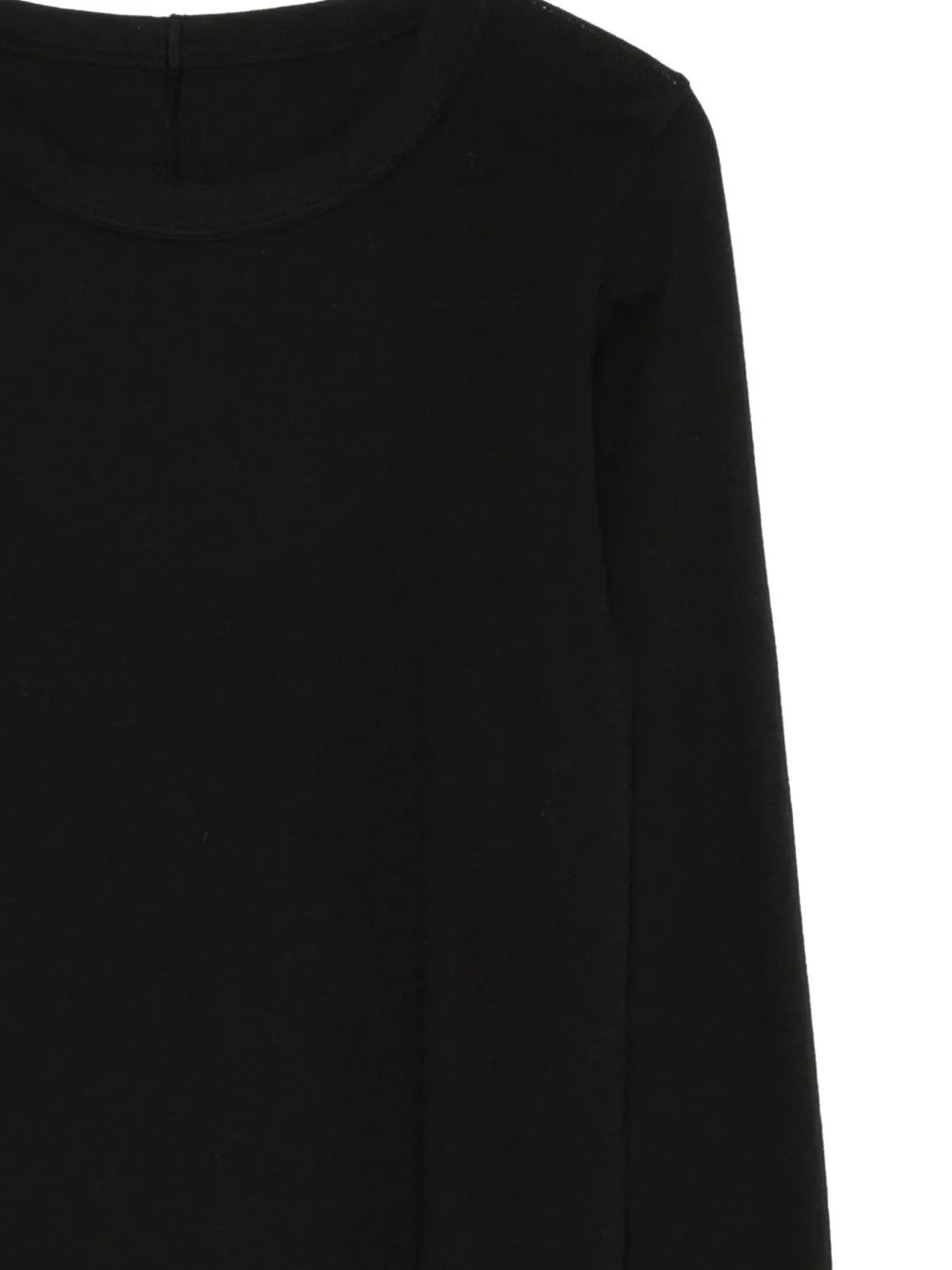 Close up of black top, showing texture of the cotton fabric