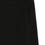 Close up of black top, showing texture of the cotton fabric