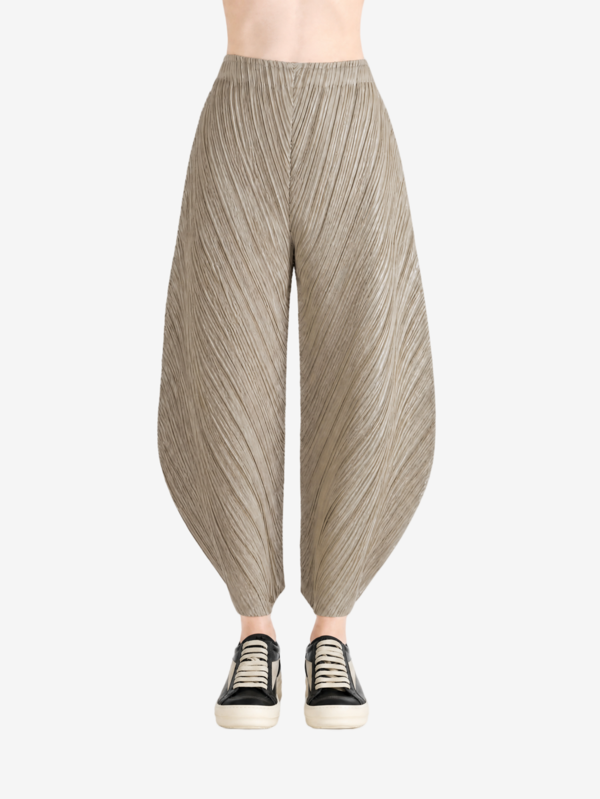 Tan pants, full body view