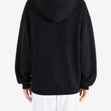 Black hoodie, full body view