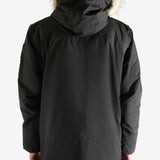 Black jacket worn by a person, showing the jacket's fit