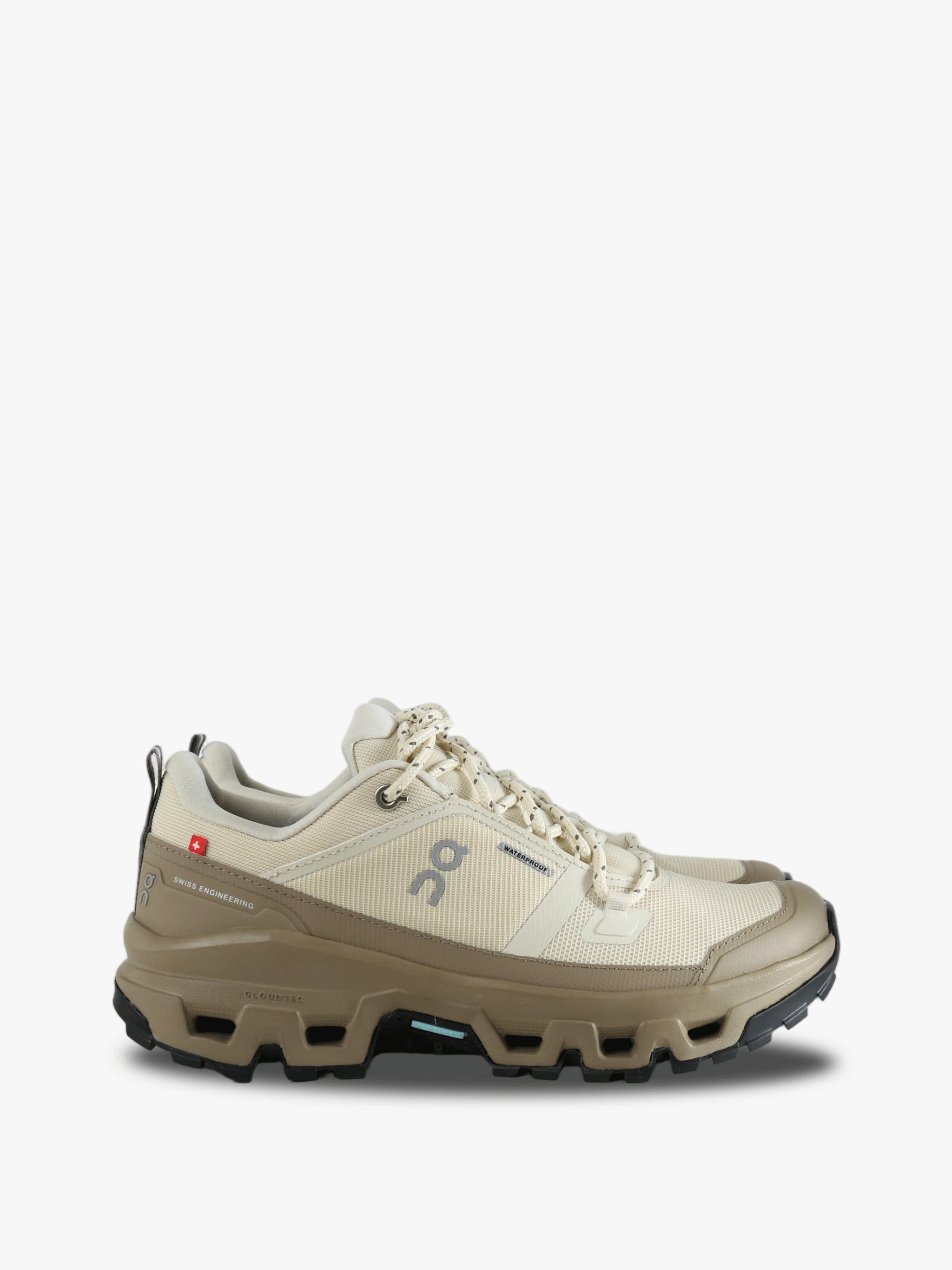 Tan shoes, side view