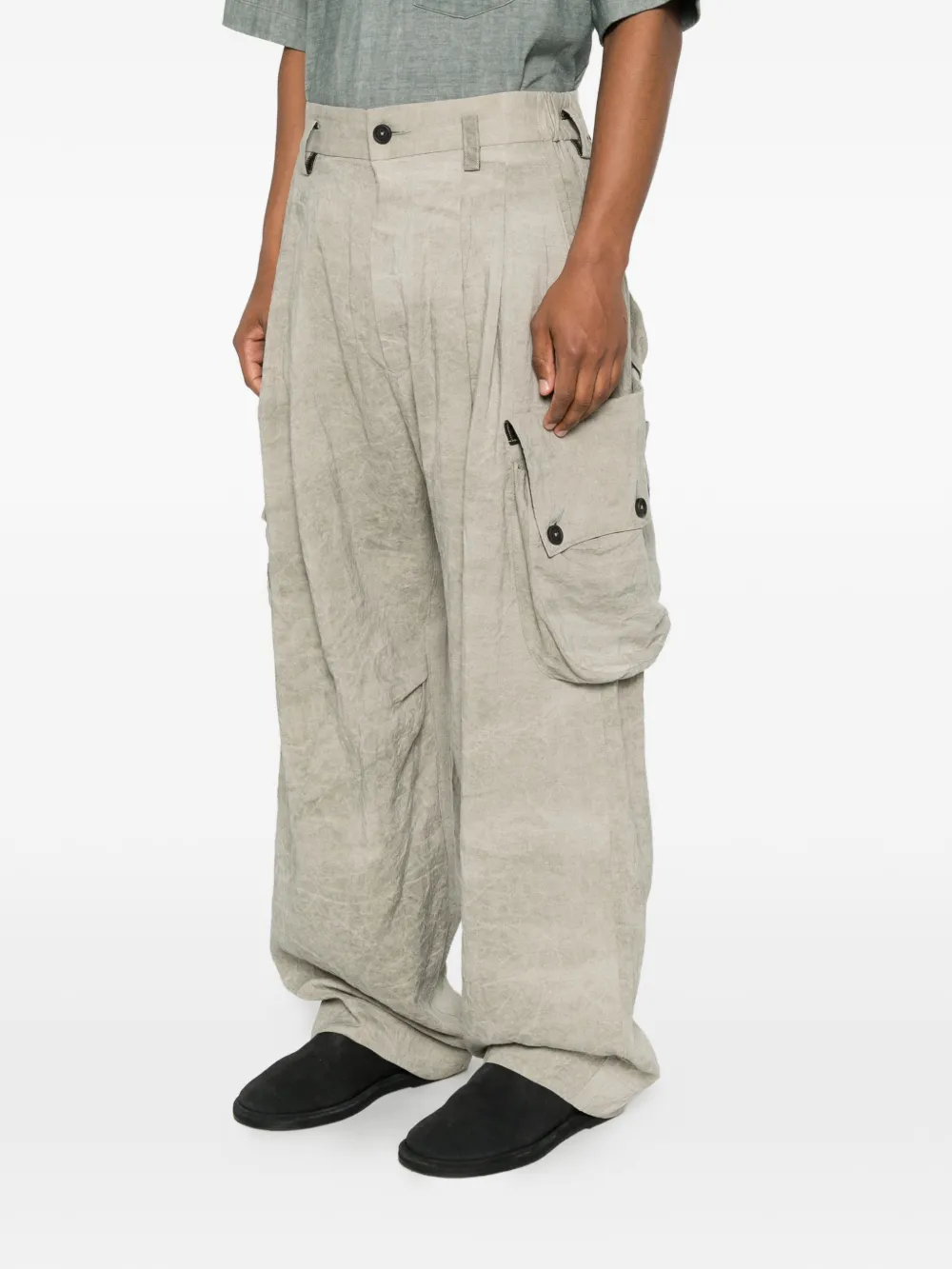Tan pants, full body view