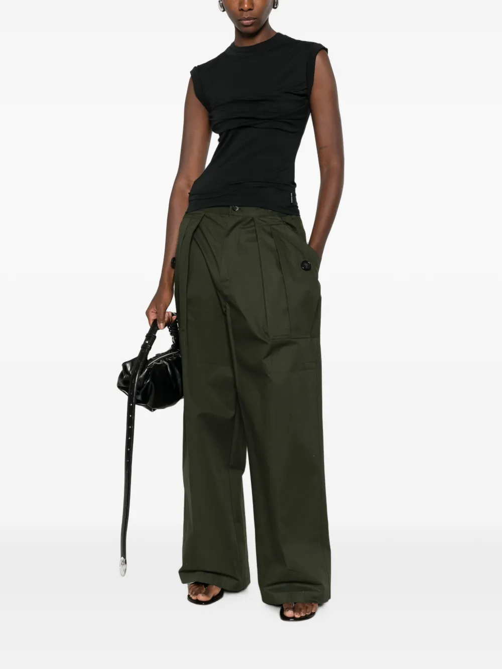 Black top, full body view