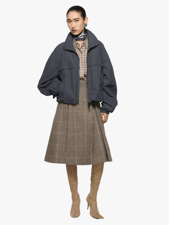 Grey jacket, full body view