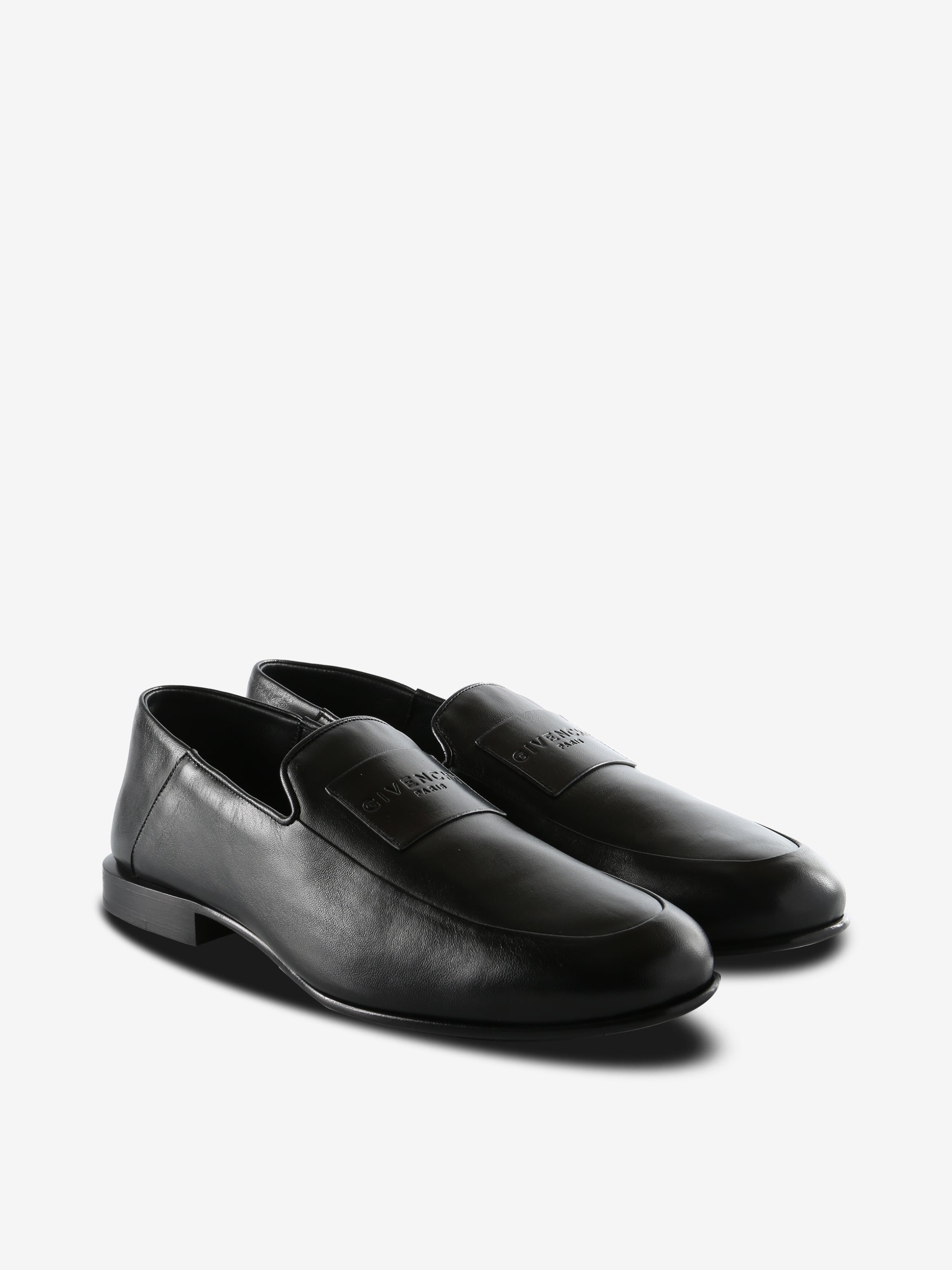 Black loafers,side view