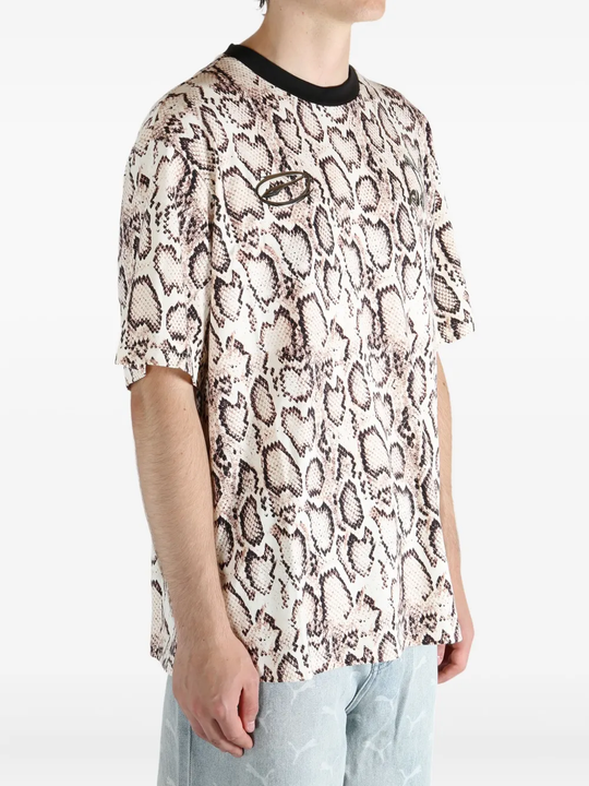 Tan t-shirts worn by a person, showing the t-shirts fit