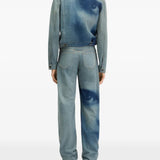 Blue jacket, full body view