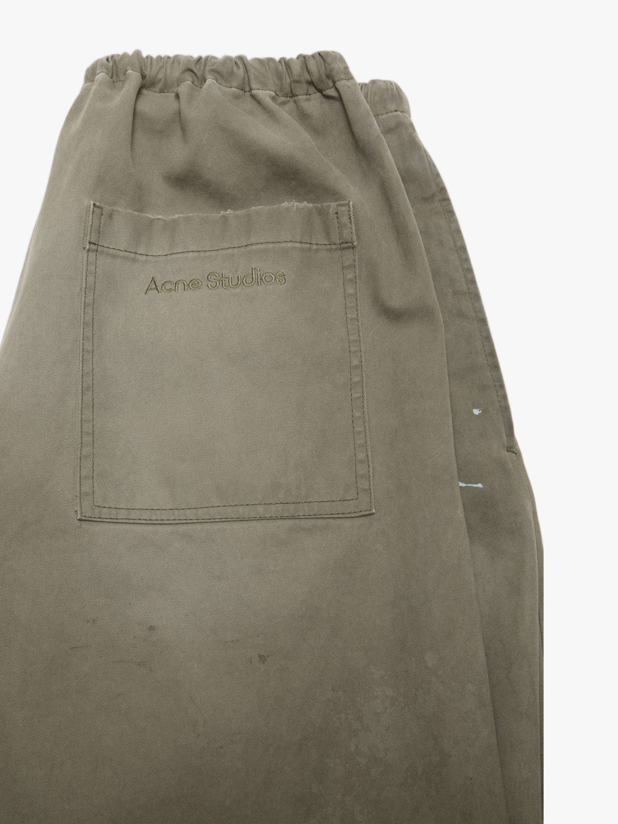 Green jeans, front view