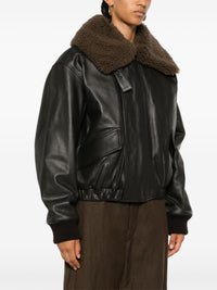 LEMAIRE - Women Leather Blouson With Shearling Collar