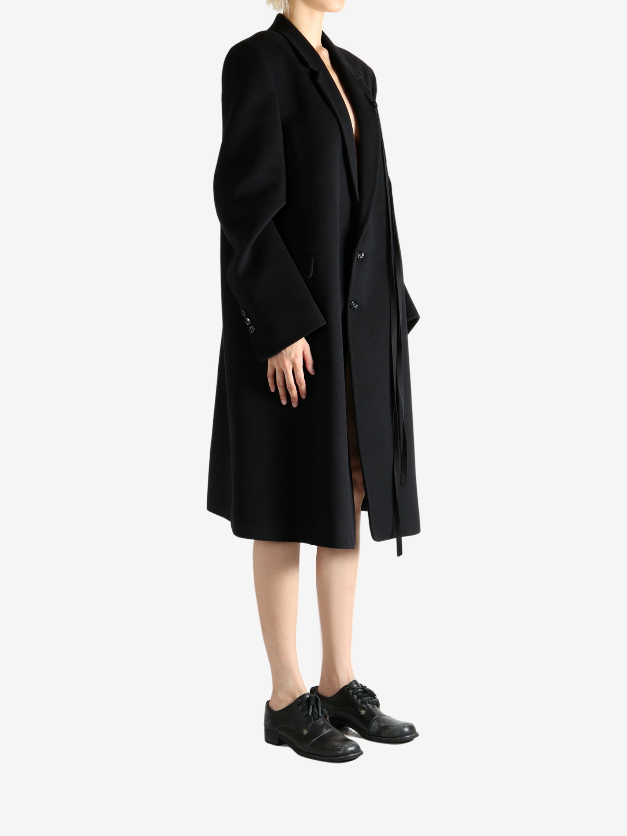 Black coat, full body view
