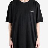 Black t-shirt, full body view