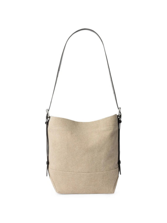 Tan bag, front view