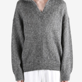 Grey hoodie, full body view