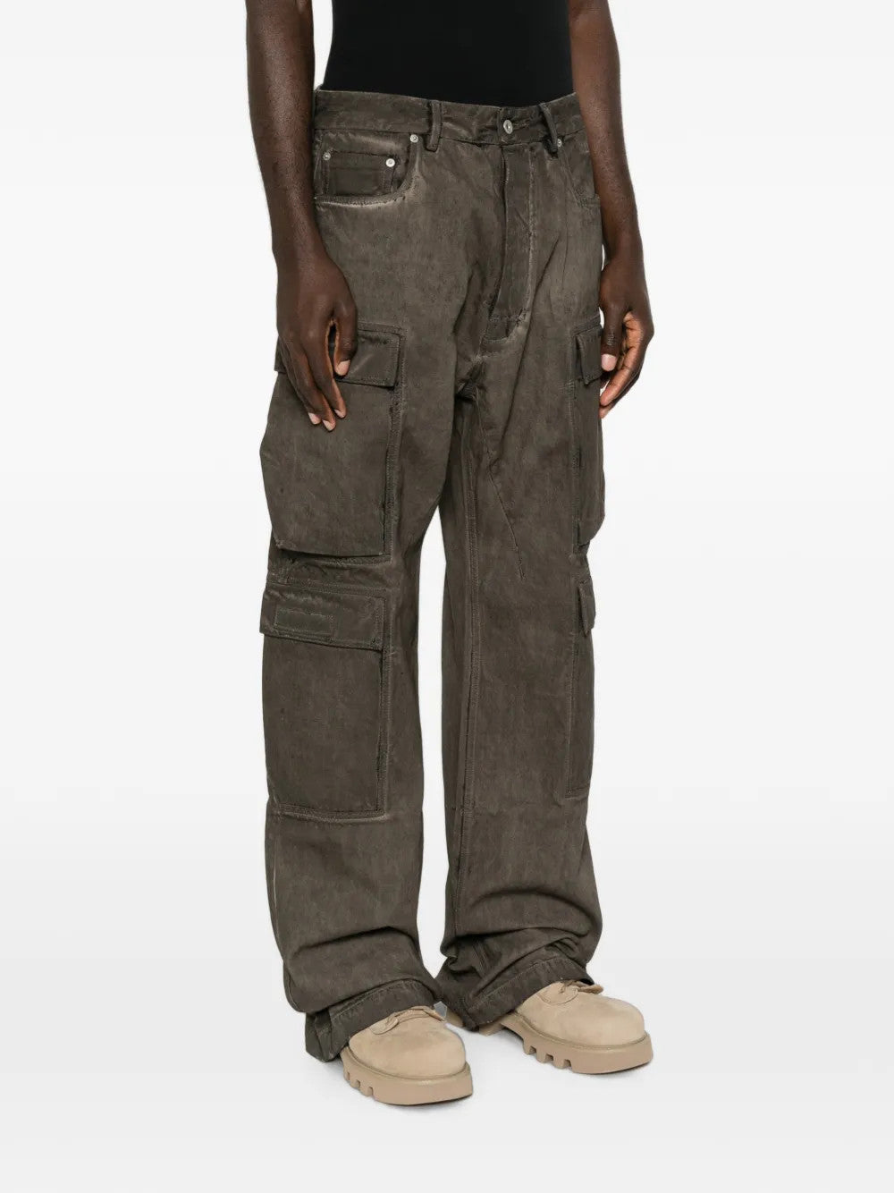 Grey jeans, full body view