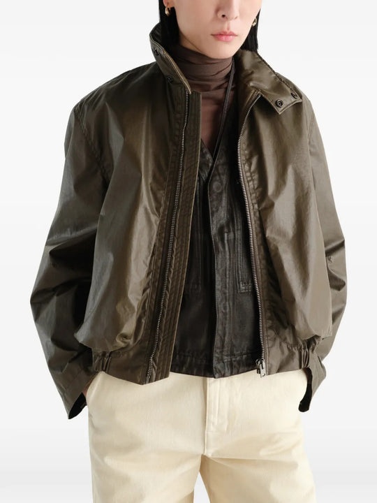 Brown jacket, full body view