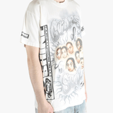 White t-shirts worn by a person, showing the t-shirts fit