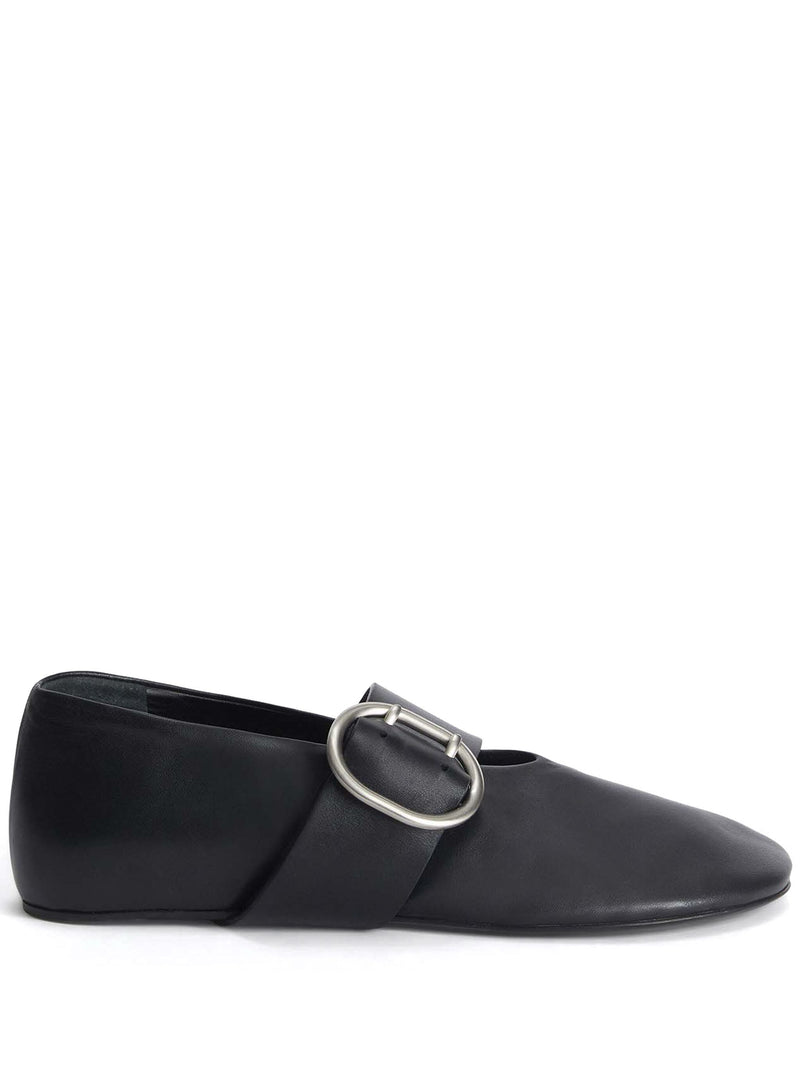 JIL SANDER - Women Soft Leather Mary Jane Ballerina Flat