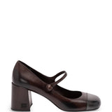 Brown heels, side view